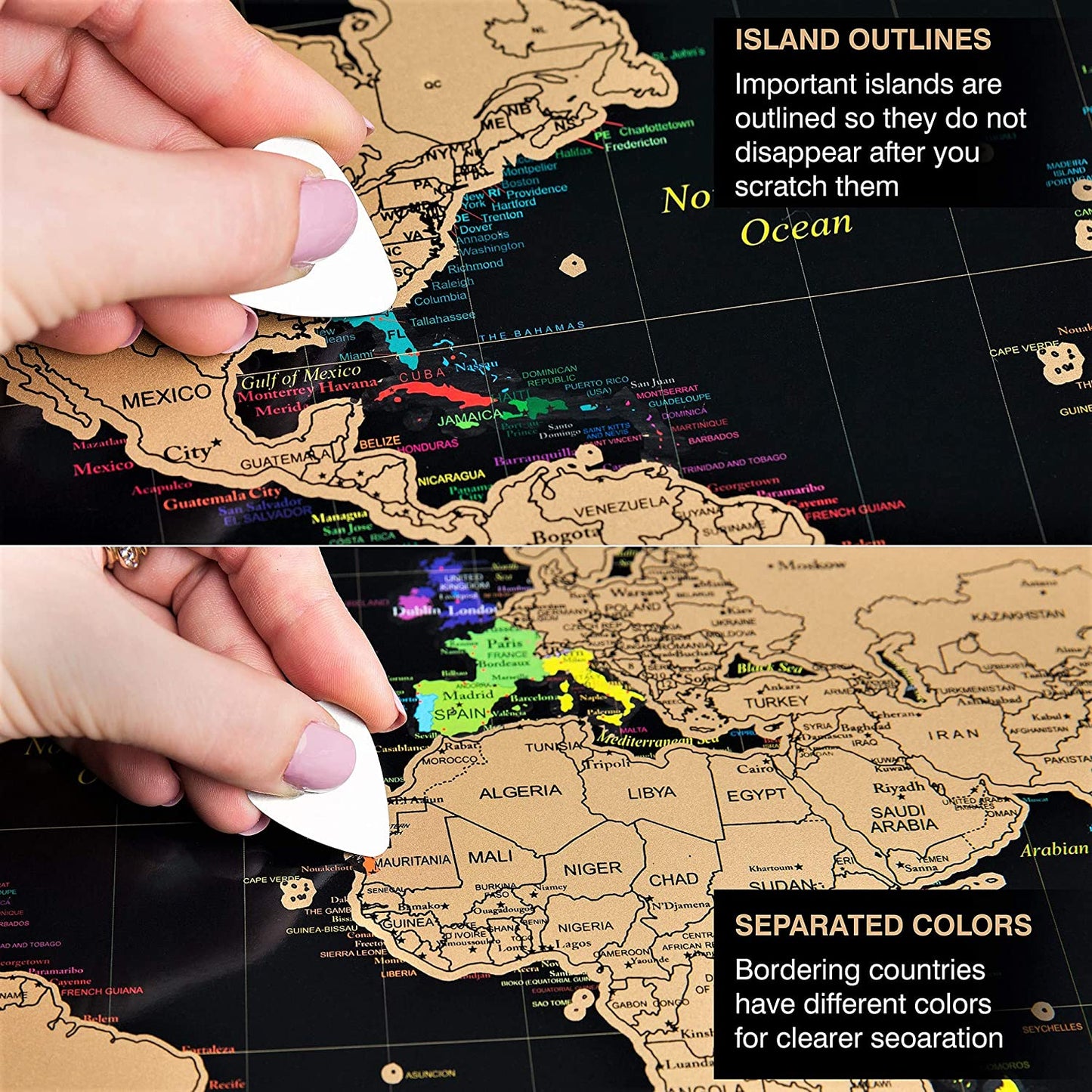 ScratchMap™ Deluxe - World Map + US Map